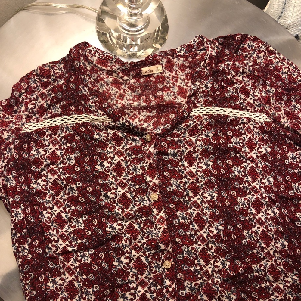Red and white, casual button down